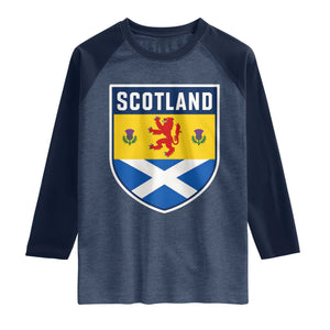Scottish Rampant Lion Scotland Coat of Arms National Pride Raglan Shirt