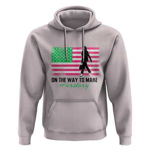 Kamala 2024 Hoodie On The Way To Make Herstory USA Flag TS11 Ice Gray Print Your Wear