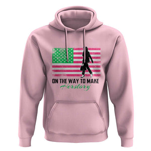 Kamala 2024 Hoodie On The Way To Make Herstory USA Flag TS11 Light Pink Print Your Wear