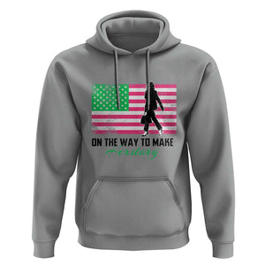 Kamala 2024 Hoodie On The Way To Make Herstory USA Flag TS11 Sport Gray Print Your Wear