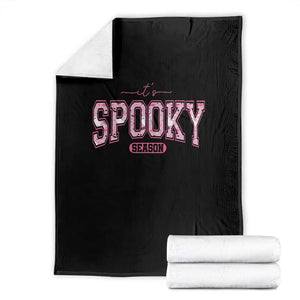 Funny Halloween Throw Blanket It's Spooky Season Pink Pumpkin Cute Cat TS11 Black Print Your Wear