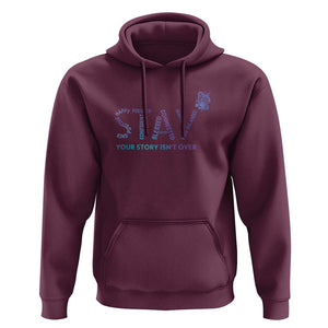 Suicide Prevention Awareness Hoodie Stay Your Story Isn't Over Butterfly Semicolon TS11 Maroon Print Your Wear