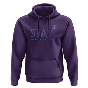 Suicide Prevention Awareness Hoodie Stay Your Story Isn't Over Butterfly Semicolon TS11 Purple Print Your Wear