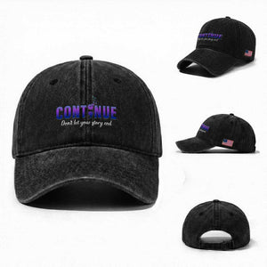 Suicide Prevention Awareness Washed Cotton Baseball Cap Continue Don't Let Your Story End Semicolon Butterflies