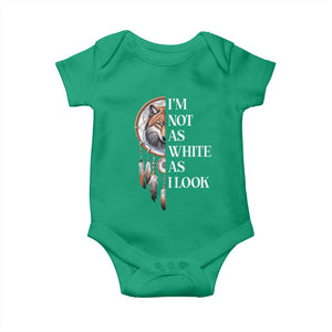 Native Americans Baby Onesie I'm Not As White As I Look Vintage Wolf Dreamcatcher TS11 Irish Green Print Your Wear