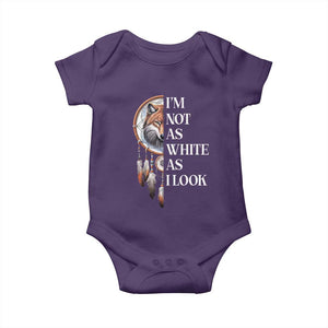 Native Americans Baby Onesie I'm Not As White As I Look Vintage Wolf Dreamcatcher TS11 Purple Print Your Wear