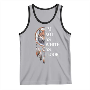 Native Americans Tank Top I'm Not As White As I Look Vintage Wolf Dreamcatcher TS11 Athletic Heather Black Print Your Wear