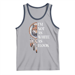 Native Americans Tank Top I'm Not As White As I Look Vintage Wolf Dreamcatcher TS11 Athletic Heather Navy Print Your Wear