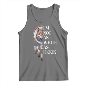 Native Americans Tank Top I'm Not As White As I Look Vintage Wolf Dreamcatcher TS11 Black Heather Print Your Wear