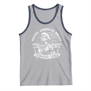 Cherokee Tribe Tank Top Native American Indian Pride Respect Axe TS11 Athletic Heather Navy Print Your Wear