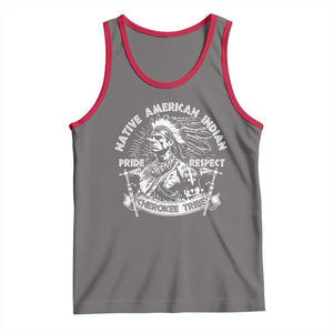 Cherokee Tribe Tank Top Native American Indian Pride Respect Axe TS11 Deep Heather Red Print Your Wear