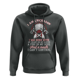 Chickasaw Indians Hoodie I Am Chickasaw I Was Born With My Heart On My Sleeve War Bonnet TS11 Dark Heather Print Your Wear
