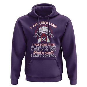 Chickasaw Indians Hoodie I Am Chickasaw I Was Born With My Heart On My Sleeve War Bonnet TS11 Purple Print Your Wear
