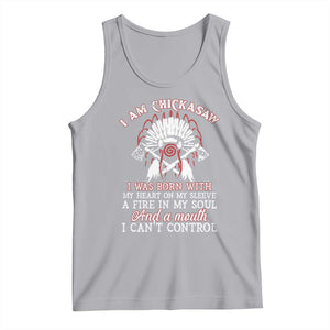 Chickasaw Indians Tank Top I Am Chickasaw I Was Born With My Heart On My Sleeve War Bonnet TS11 Athletic Heather Print Your Wear