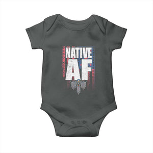 Native American Indian Baby Onesie Native AF Indigenous Vintage Thunderbird TS11 Dark Heather Print Your Wear