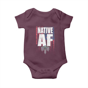 Native American Indian Baby Onesie Native AF Indigenous Vintage Thunderbird TS11 Maroon Print Your Wear