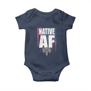 Native American Indian Baby Onesie Native AF Indigenous Vintage Thunderbird TS11 Navy Print Your Wear