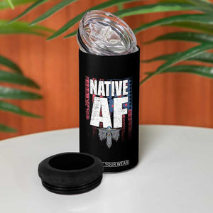 Native American Indian 4 in 1 Can Cooler Tumbler Native AF Indigenous Vintage Thunderbird TS11 Print Your Wear