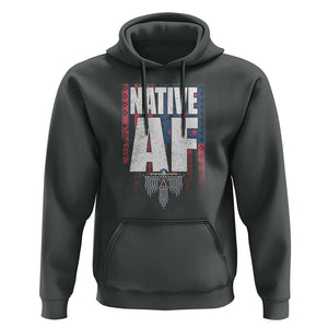 Native American Indian Hoodie Native AF Indigenous Vintage Thunderbird TS11 Dark Heather Print Your Wear