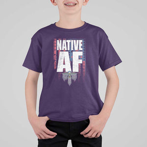 Native American Indian T Shirt For Kid Native AF Indigenous Vintage Thunderbird TS11 Purple Print Your Wear