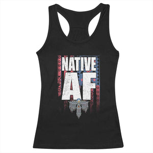 Native American Indian Racerback Tank Top Native AF Indigenous Vintage Thunderbird TS11 Black Print Your Wear