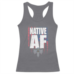 Native American Indian Racerback Tank Top Native AF Indigenous Vintage Thunderbird TS11 Charcoal Print Your Wear