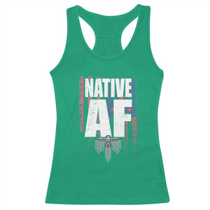 Native American Indian Racerback Tank Top Native AF Indigenous Vintage Thunderbird TS11 Irish Green Print Your Wear