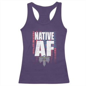 Native American Indian Racerback Tank Top Native AF Indigenous Vintage Thunderbird TS11 Purple Print Your Wear