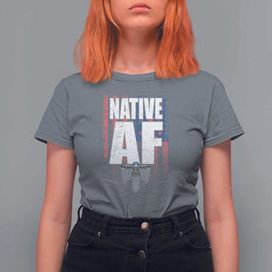 Native American Indian T Shirt For Women Native AF Indigenous Vintage Thunderbird TS11 Charcoal Print Your Wear
