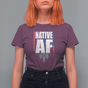 Native American Indian T Shirt For Women Native AF Indigenous Vintage Thunderbird TS11 Maroon Print Your Wear