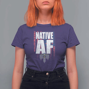 Native American Indian T Shirt For Women Native AF Indigenous Vintage Thunderbird TS11 Purple Print Your Wear