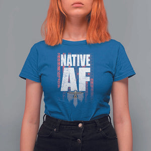 Native American Indian T Shirt For Women Native AF Indigenous Vintage Thunderbird TS11 Royal Blue Print Your Wear