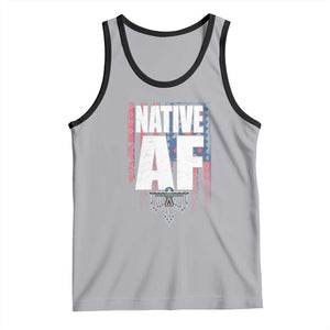 Native American Indian Tank Top Native AF Indigenous Vintage Thunderbird TS11 Athletic Heather Black Print Your Wear