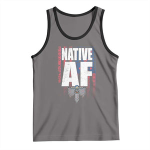 Native American Indian Tank Top Native AF Indigenous Vintage Thunderbird TS11 Deep Heather Black Print Your Wear