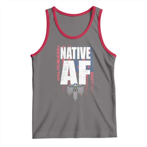 Native American Indian Tank Top Native AF Indigenous Vintage Thunderbird TS11 Deep Heather Red Print Your Wear