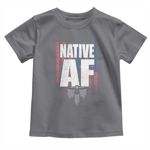 Native American Indian Toddler T Shirt Native AF Indigenous Vintage Thunderbird TS11 Charcoal Print Your Wear