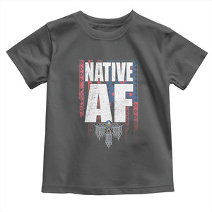 Native American Indian Toddler T Shirt Native AF Indigenous Vintage Thunderbird TS11 Dark Heather Print Your Wear