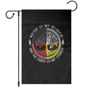 Native Americans Garden Flag Nature Is My Religion And The Earth Is My Church Tree Peyote TS11 Black Print Your Wear