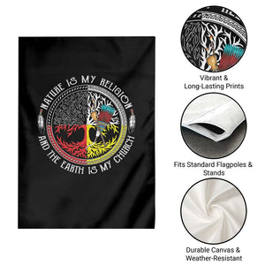 Native Americans Garden Flag Nature Is My Religion And The Earth Is My Church Tree Peyote TS11 Print Your Wear