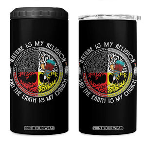 Native Americans 4 in 1 Can Cooler Tumbler Nature Is My Religion And The Earth Is My Church Tree Peyote TS11 One Size: 16 oz Black Print Your Wear