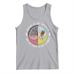 Native Americans Tank Top Nature Is My Religion And The Earth Is My Church Tree Peyote TS11 Athletic Heather Print Your Wear