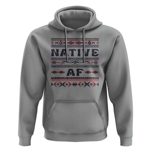 Native American Indian Hoodie Native AF Vintage Beadwork Indigenous Pride TS11 Sport Gray Print Your Wear