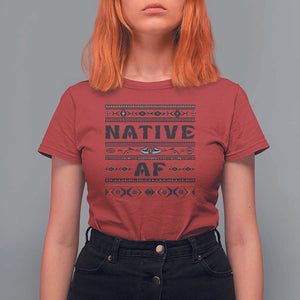 Native American Indian T Shirt For Women Native AF Vintage Beadwork Indigenous Pride TS11 Red Print Your Wear