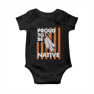 Native American Baby Onesie Proud To Be Native American Flag Tribal Prints Medicine Wheel TS11 Black Print Your Wear