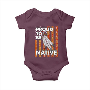 Native American Baby Onesie Proud To Be Native American Flag Tribal Prints Medicine Wheel TS11 Maroon Print Your Wear