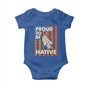 Native American Baby Onesie Proud To Be Native American Flag Tribal Prints Medicine Wheel TS11 Royal Blue Print Your Wear