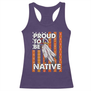 Native American Racerback Tank Top Proud To Be Native American Flag Tribal Prints Medicine Wheel TS11 Purple Print Your Wear