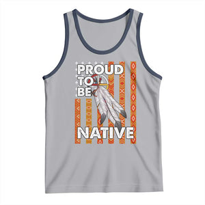 Native American Tank Top Proud To Be Native American Flag Tribal Prints Medicine Wheel TS11 Athletic Heather Navy Print Your Wear