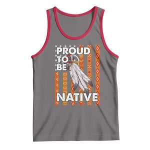 Native American Tank Top Proud To Be Native American Flag Tribal Prints Medicine Wheel TS11 Deep Heather Red Print Your Wear