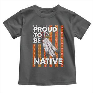 Native American Toddler T Shirt Proud To Be Native American Flag Tribal Prints Medicine Wheel TS11 Dark Heather Print Your Wear